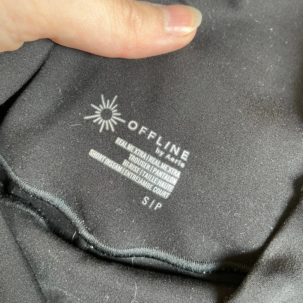 Aerie Offline Real Me Xtra Trouser Pants Small Wide Leg Flare Black High Rise # - Picture 4 of 8